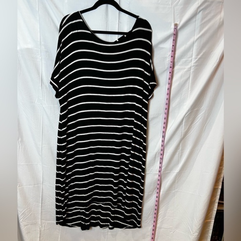 Striped Cross Back Plus Size Dress 3X